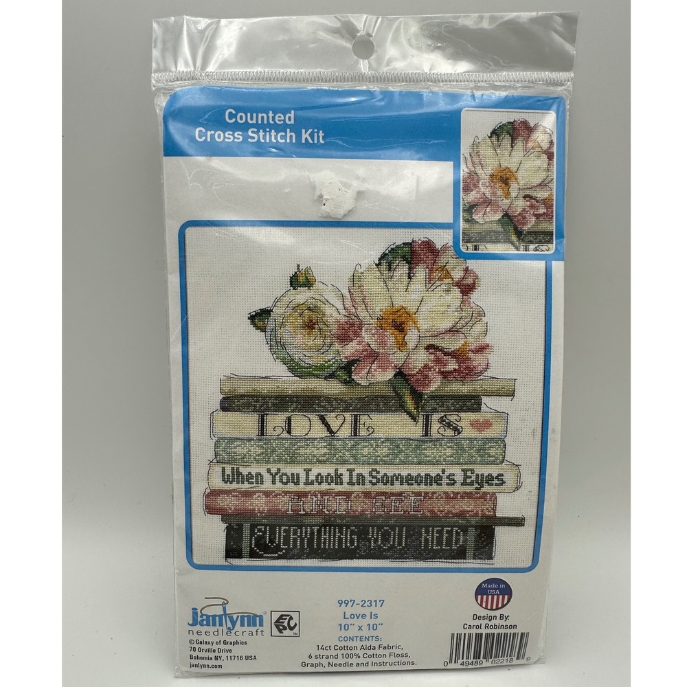 Janlynn Needlecraft Counted‎ Cross Stitch Kit Love Is 10"x10" New Sealed NOS